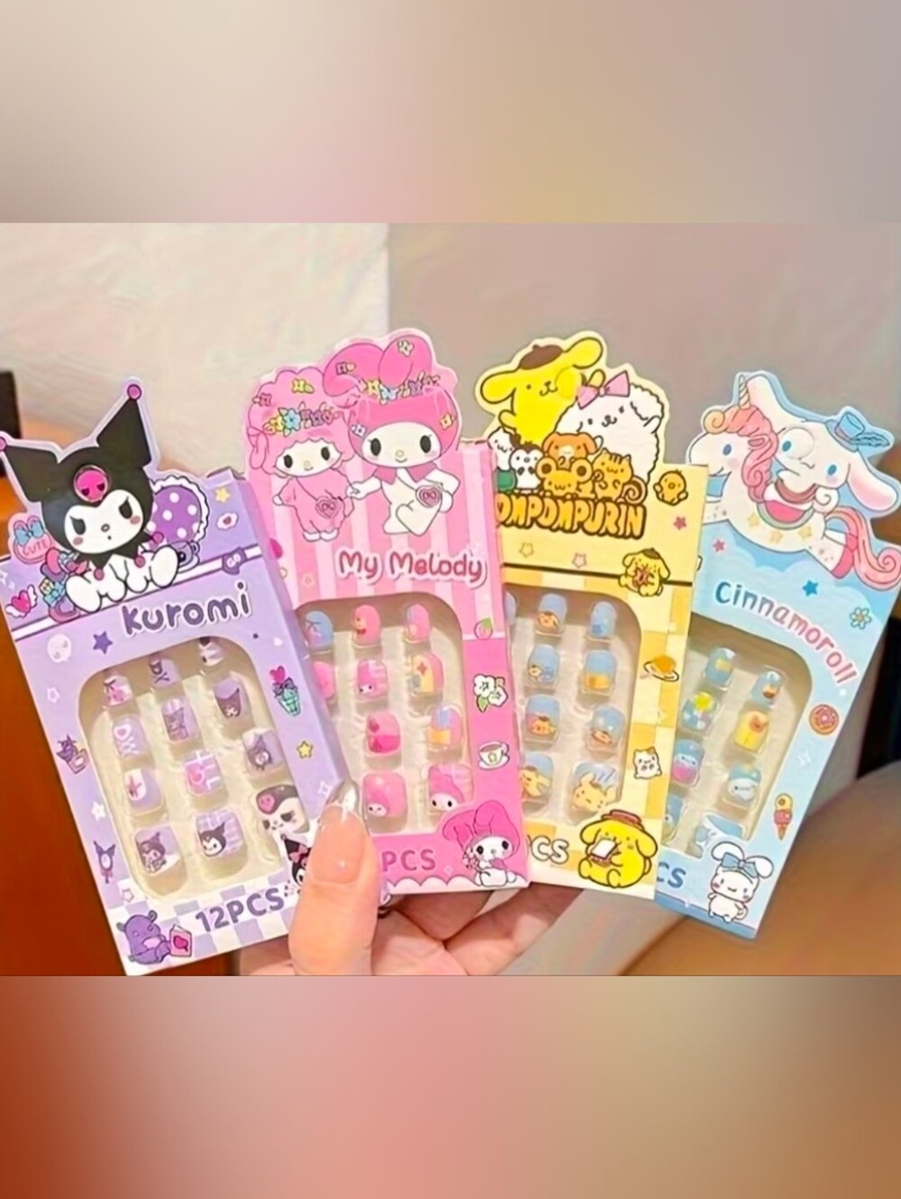 4PACKS My Melody Sanrio Nail Stickers - Pink